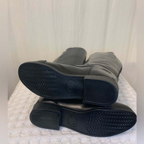 Black Leather with Laces Riding Boot - Picture 3 of 10